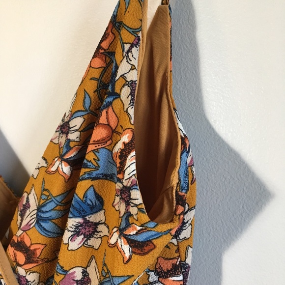 Floral A-Line Summer Swing Dress Mustard Yellow - Picture 6 of 8